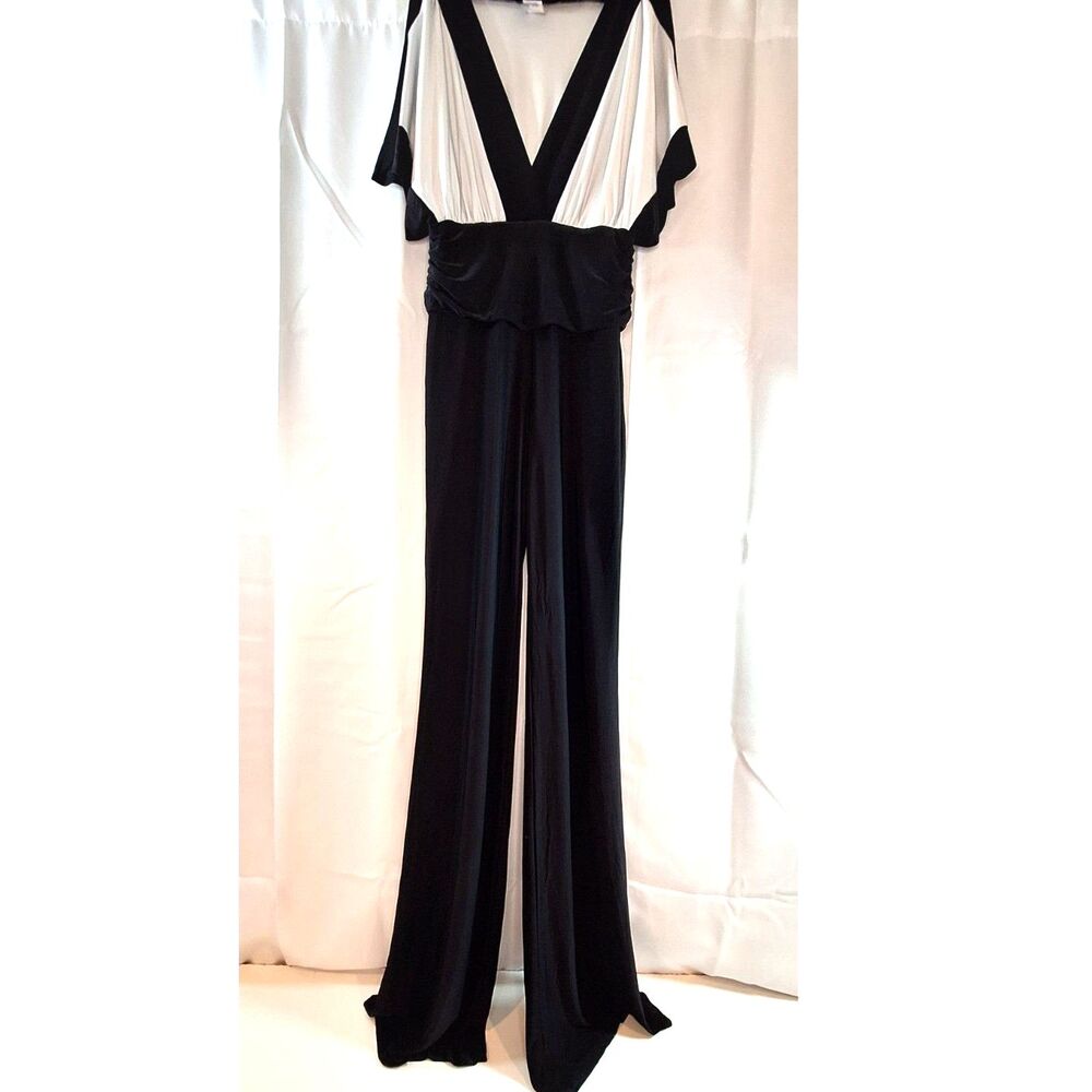 Vintage Fredricks of Hollywood Color Block Black & White Jumpsuit Size XS